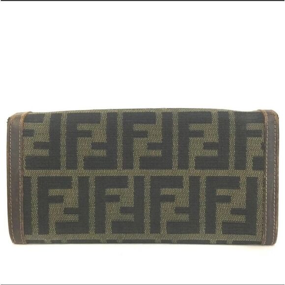 FENDI Zucca  Canvas Leather Bifold Long Wallet/1J2133 - Picture 4 of 8